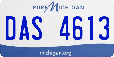 MI license plate DAS4613