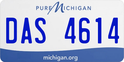 MI license plate DAS4614