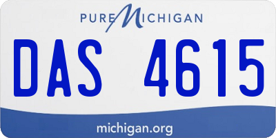 MI license plate DAS4615