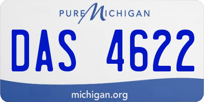 MI license plate DAS4622