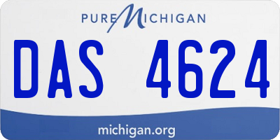MI license plate DAS4624