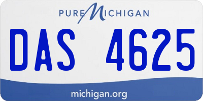 MI license plate DAS4625
