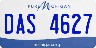MI license plate DAS4627