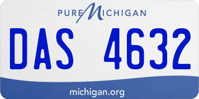 MI license plate DAS4632
