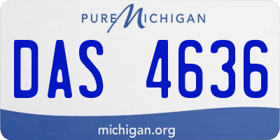 MI license plate DAS4636
