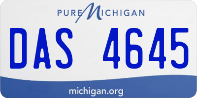 MI license plate DAS4645
