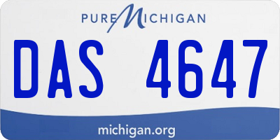 MI license plate DAS4647