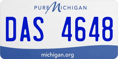 MI license plate DAS4648