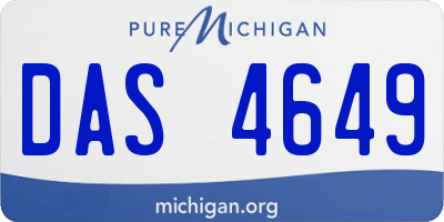 MI license plate DAS4649