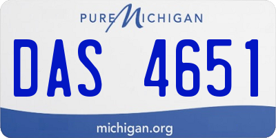 MI license plate DAS4651