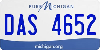 MI license plate DAS4652