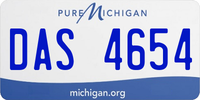 MI license plate DAS4654