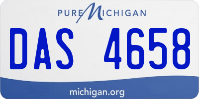 MI license plate DAS4658