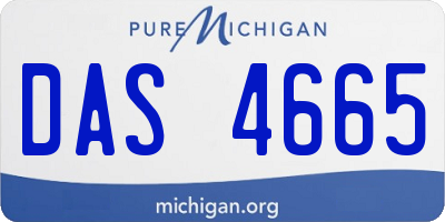 MI license plate DAS4665
