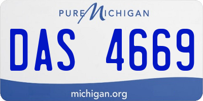 MI license plate DAS4669