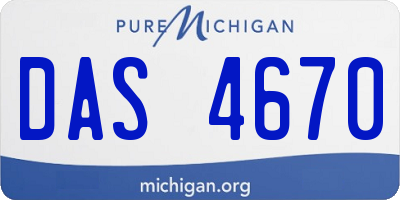 MI license plate DAS4670