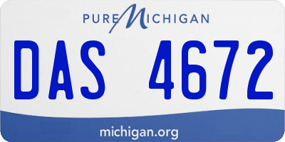 MI license plate DAS4672