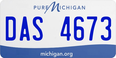 MI license plate DAS4673