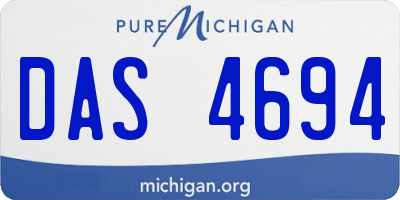 MI license plate DAS4694