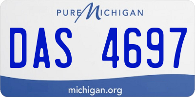 MI license plate DAS4697