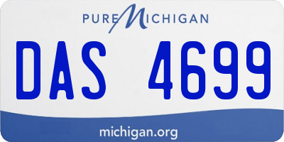 MI license plate DAS4699