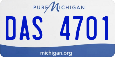 MI license plate DAS4701
