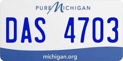 MI license plate DAS4703