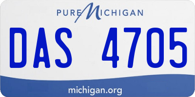 MI license plate DAS4705
