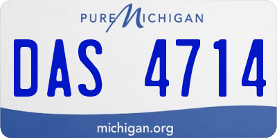 MI license plate DAS4714