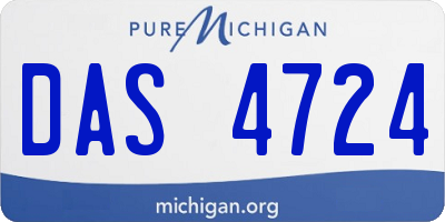MI license plate DAS4724