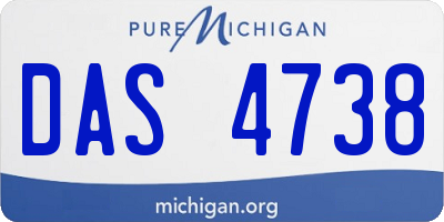 MI license plate DAS4738