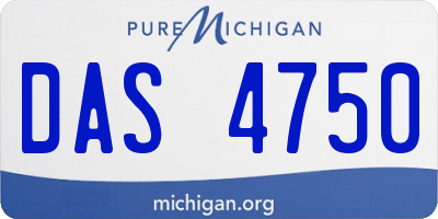 MI license plate DAS4750