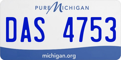 MI license plate DAS4753