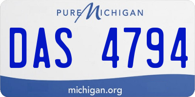 MI license plate DAS4794