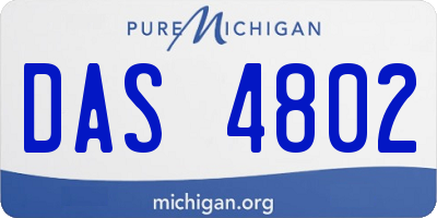MI license plate DAS4802