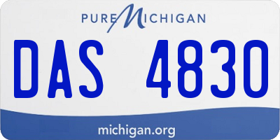 MI license plate DAS4830