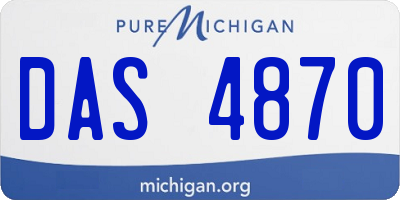 MI license plate DAS4870