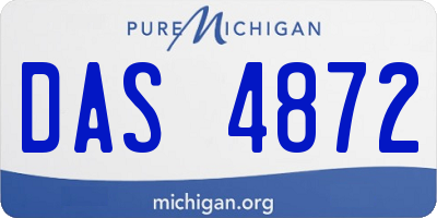 MI license plate DAS4872