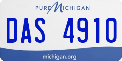 MI license plate DAS4910