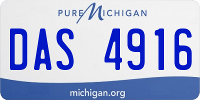 MI license plate DAS4916