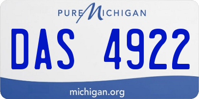 MI license plate DAS4922