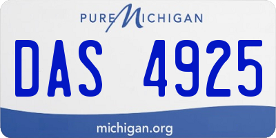 MI license plate DAS4925