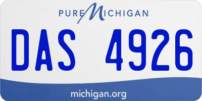 MI license plate DAS4926