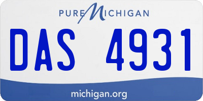 MI license plate DAS4931