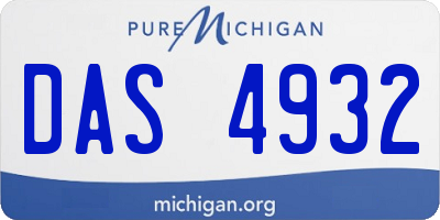 MI license plate DAS4932
