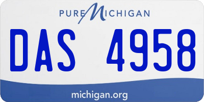 MI license plate DAS4958