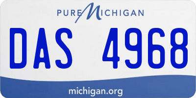 MI license plate DAS4968