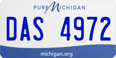 MI license plate DAS4972