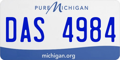 MI license plate DAS4984
