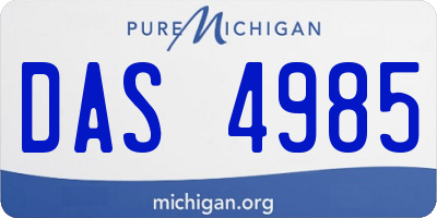 MI license plate DAS4985